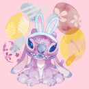 Junior's Lilo & Stitch Easter Angel Watercolor Eggs T-Shirt