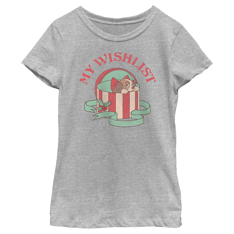 Girl's Lady and the Tramp Christmas My Wishlist T-Shirt