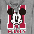 Junior's Mickey & Friends M Collegiate Mickey Logo Cowl Neck Sweatshirt