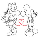 Men's Mickey & Friends Line Art Heart Tail T-Shirt