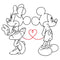 Men's Mickey & Friends Line Art Heart Tail T-Shirt