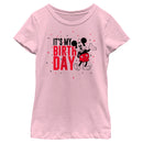 Girl's Mickey & Friends It's My Birthday Retro Mouse T-Shirt