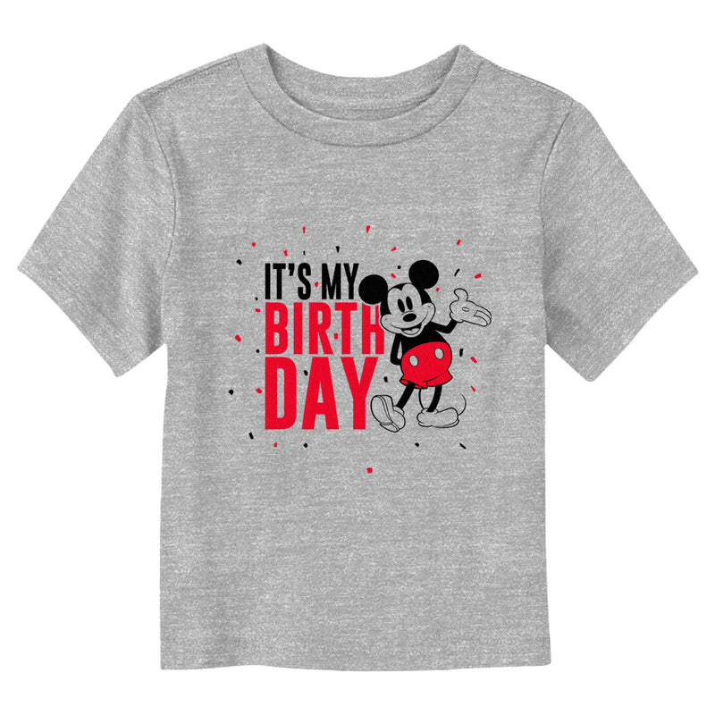 Toddler's Mickey & Friends Black and Red It's My Birthday T-Shirt