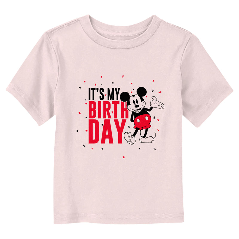 Toddler's Mickey & Friends Black and Red It's My Birthday T-Shirt