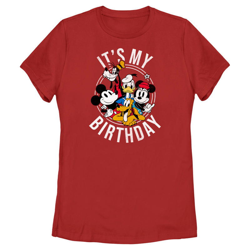 Women's Mickey & Friends It's My Birthday Group Shot T-Shirt