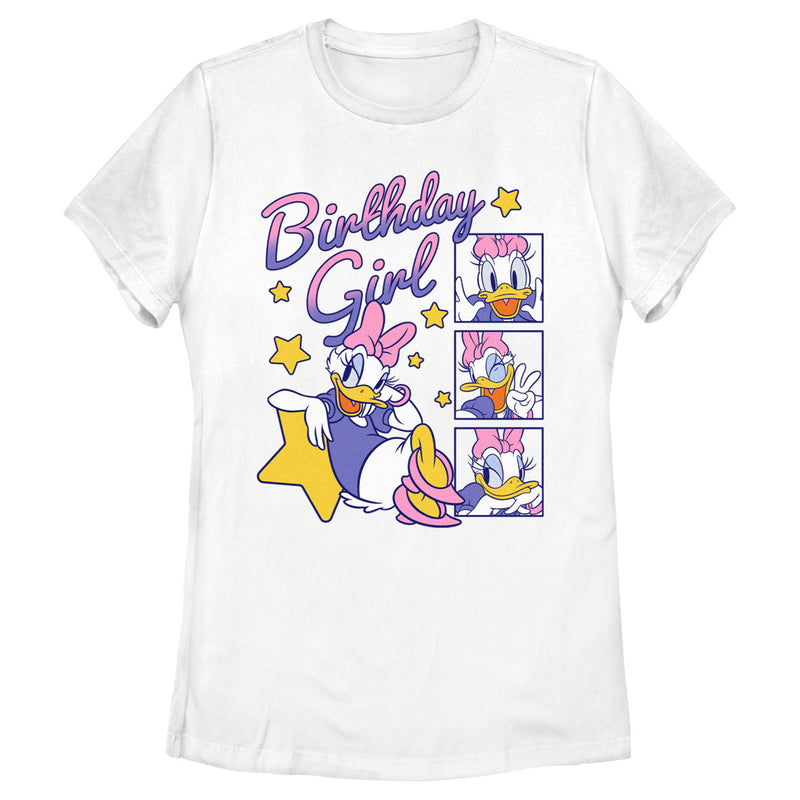 Women's Mickey & Friends Daisy Duck Birthday Star Girl T-Shirt