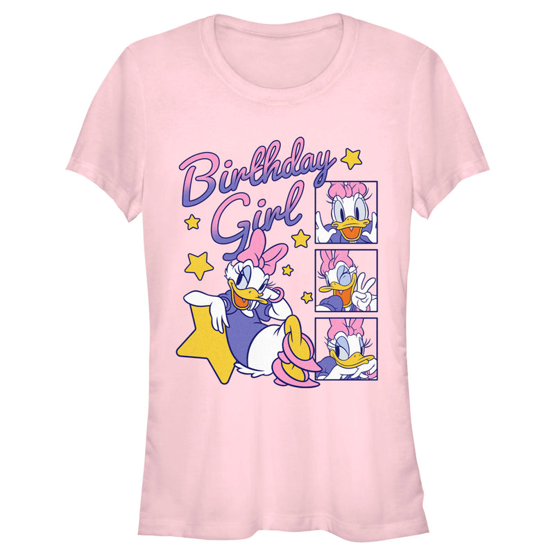 Junior's Mickey & Friends Daisy Duck Birthday Star Girl T-Shirt