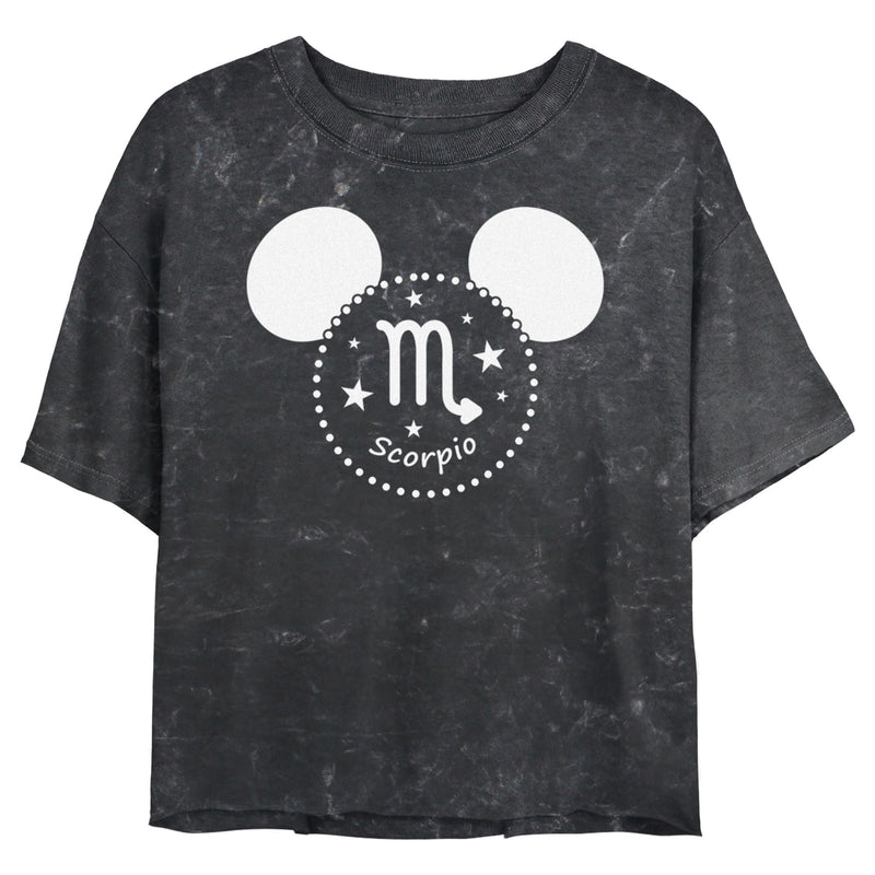 Junior's Mickey & Friends Scorpio Mousey Silhouette T-Shirt