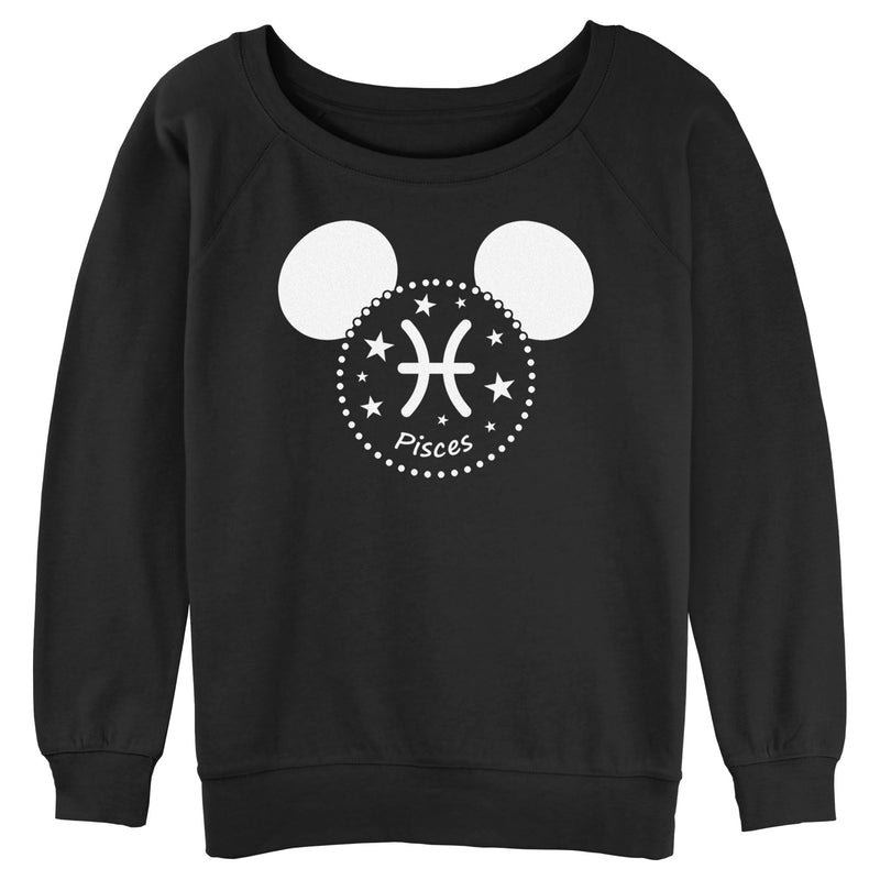 Junior's Mickey & Friends Pisces Silhouette Sweatshirt