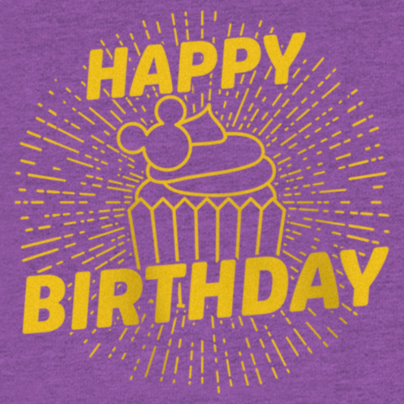 Girl's Mickey & Friends Happy Birthday Cupcake T-Shirt