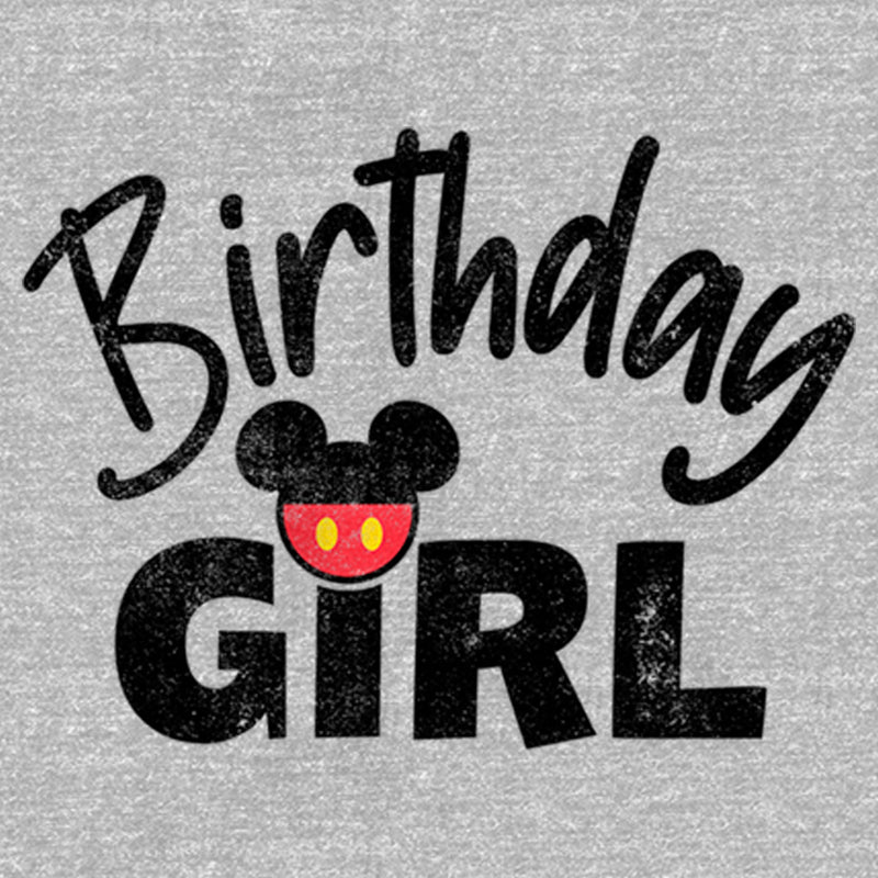 Girl's Mickey & Friends Distressed Birthday Girl T-Shirt