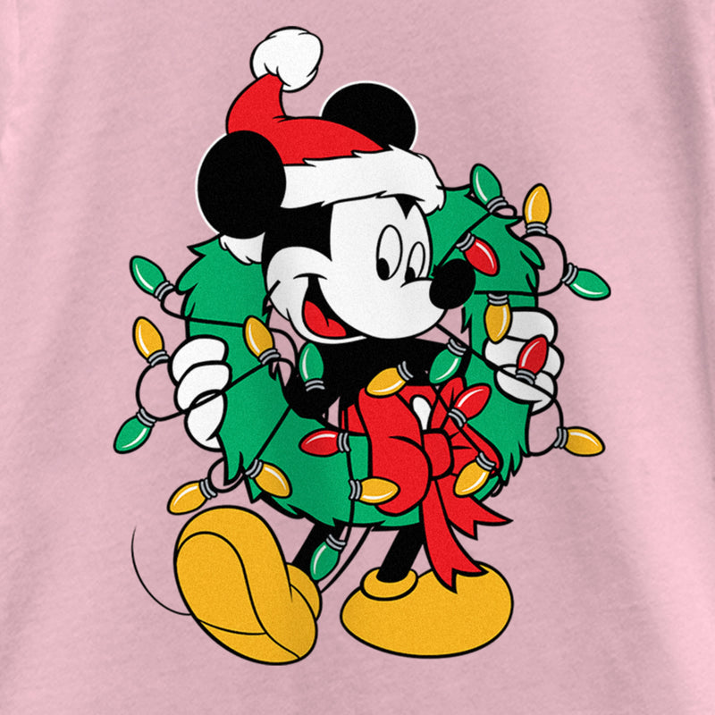 Girl's Mickey & Friends Christmas Wreath Mickey Mouse T-Shirt