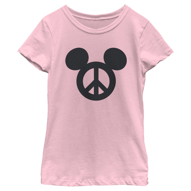 Girl's Mickey & Friends Peace Sign T-Shirt