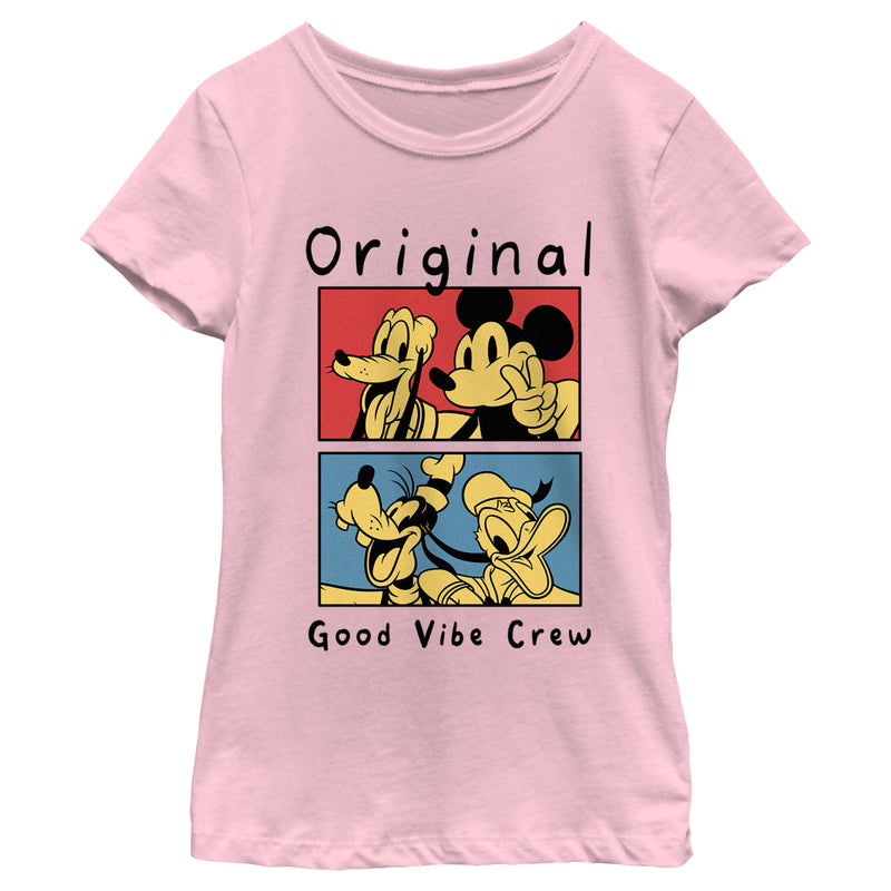 Girl's Mickey & Friends Good Vibe Crew T-Shirt