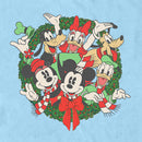 Men's Mickey & Friends Christmas Retro Friends Wreath T-Shirt