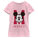 Girl's Mickey & Friends Varsity Large Face T-Shirt