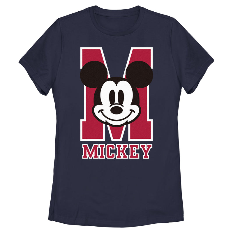 Women's Mickey & Friends Varsity Large Face T-Shirt