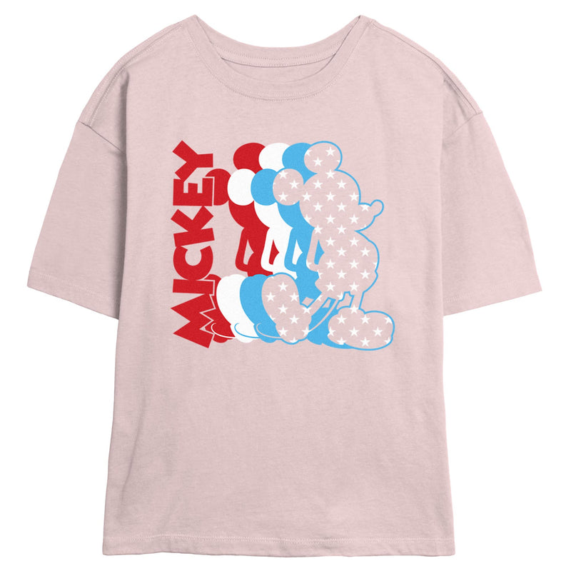 Junior's Mickey & Friends Patriotic Silhouettes T-Shirt