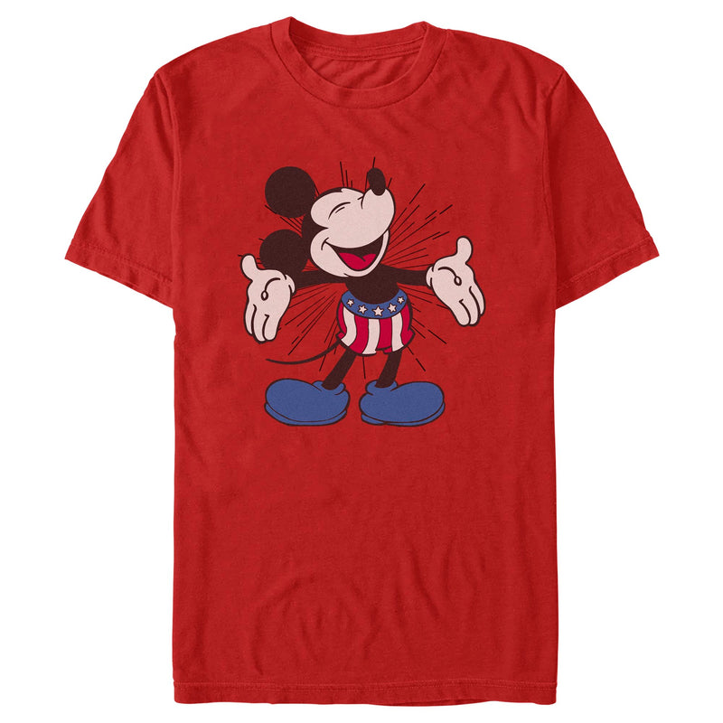 Men's Mickey & Friends Retro American Flag Shorts T-Shirt