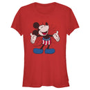 Junior's Mickey & Friends Retro American Flag Shorts T-Shirt