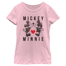 Girl's Mickey & Friends Couple Sketch Kiss T-Shirt