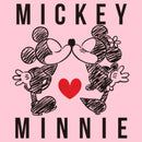 Girl's Mickey & Friends Couple Sketch Kiss T-Shirt