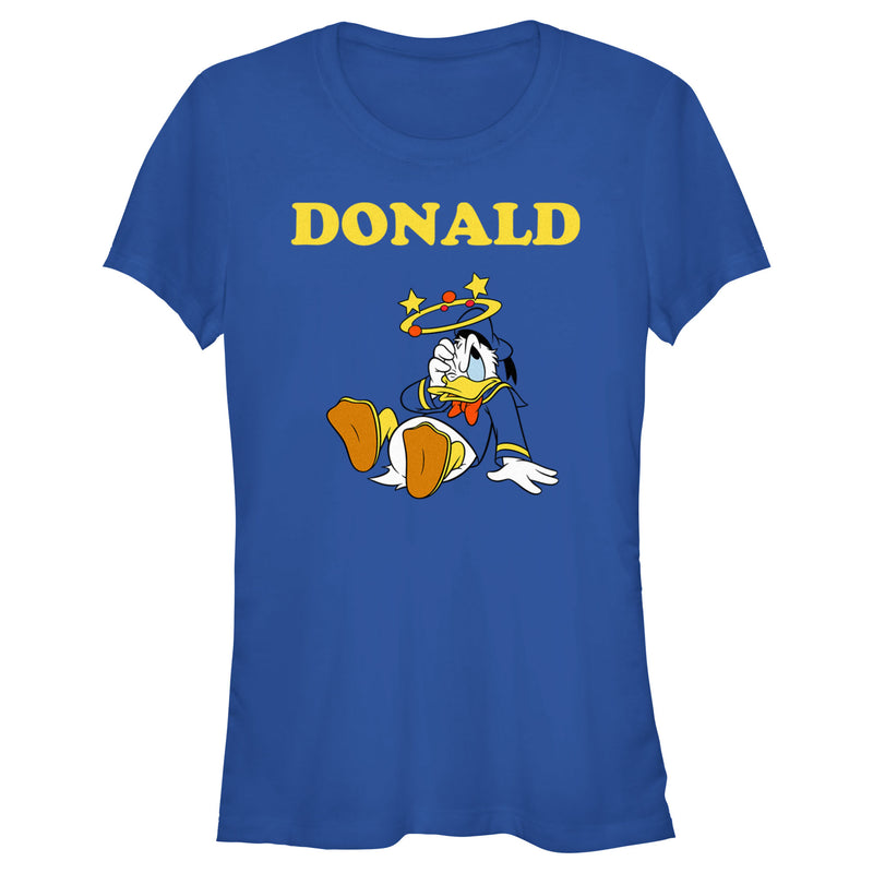 Junior's Mickey & Friends Donald Duck Stars T-Shirt