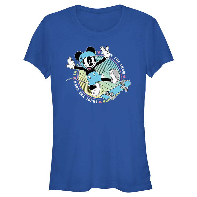 Junior's Mickey & Friends Enjoy the Skateboard Show T-Shirt