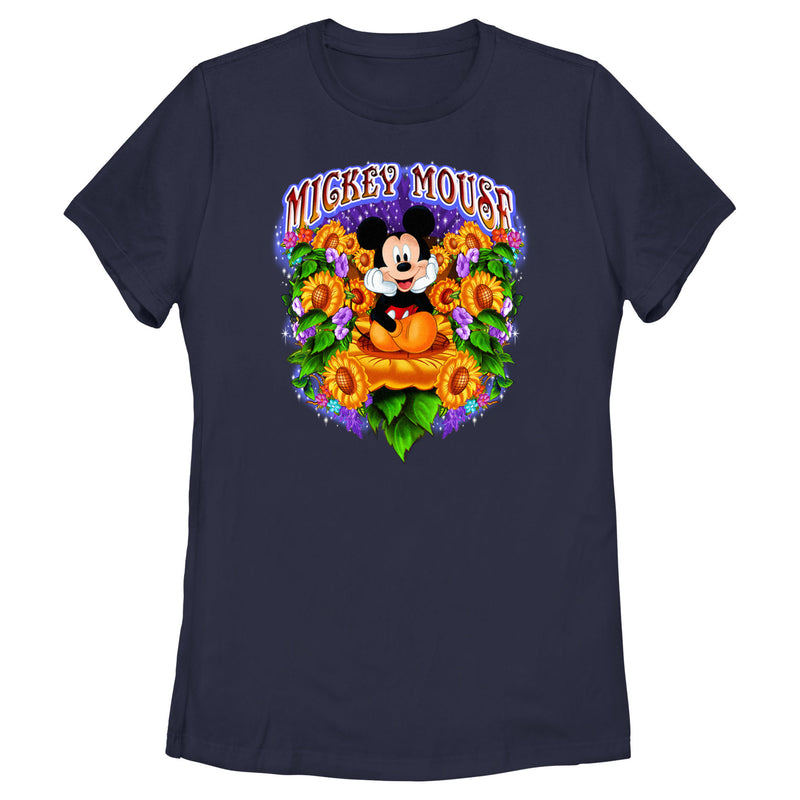 Women's Mickey & Friends Colorful Sunflower Field T-Shirt