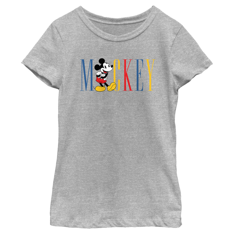 Girl's Mickey & Friends Primary Colors Name T-Shirt