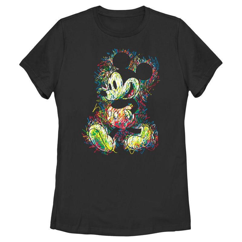 Women's Mickey & Friends Retro Mickey Scribbles T-Shirt