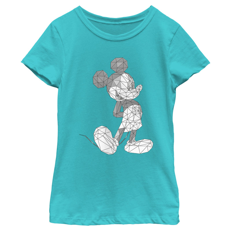 Girl's Mickey & Friends Polygonal Portrait T-Shirt