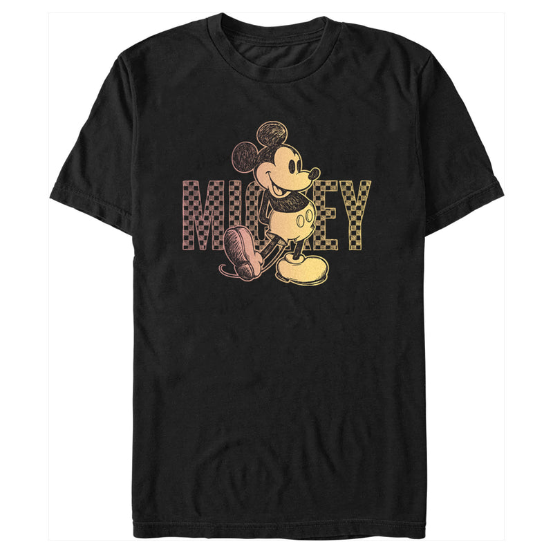 Men's Mickey & Friends Retro Check Sketch T-Shirt