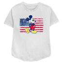 Women's Mickey & Friends American Flag Pose Distressed T-Shirt