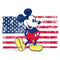 Women's Mickey & Friends American Flag Pose Distressed T-Shirt