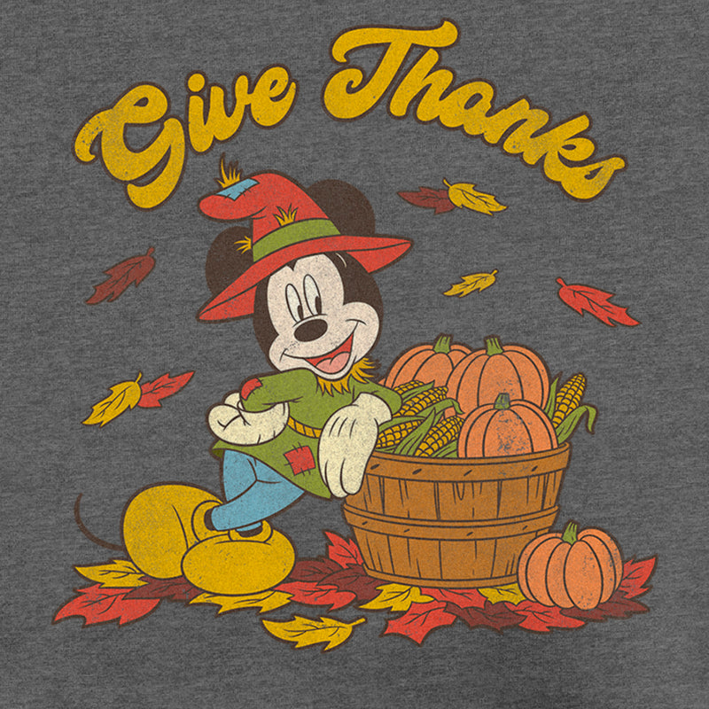 Men's Mickey & Friends Give Thanks Scarecrow Mickey Sweatshirt