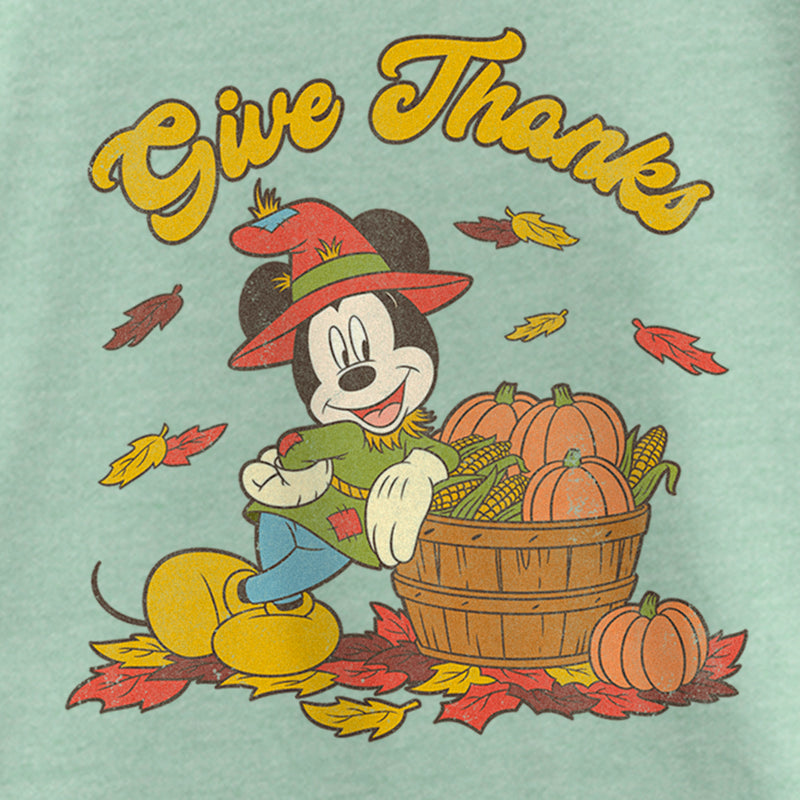 Girl's Mickey & Friends Give Thanks Scarecrow Mickey T-Shirt