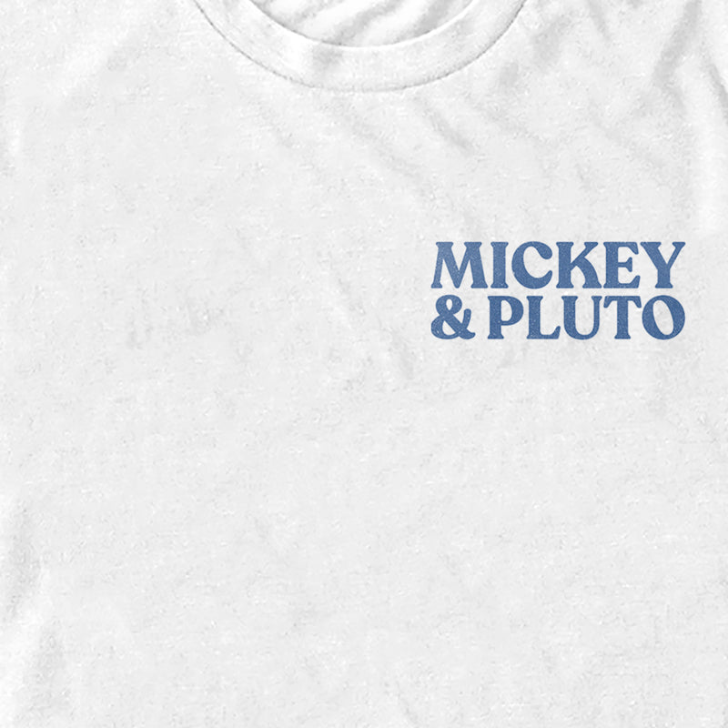 Men's Mickey & Friends Retro Stripes Mickey & Pluto Text T-Shirt