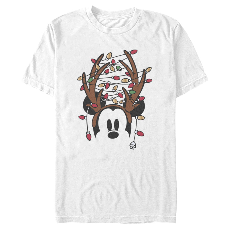 Men's Mickey & Friends Antlers with Christmas Lights T-Shirt