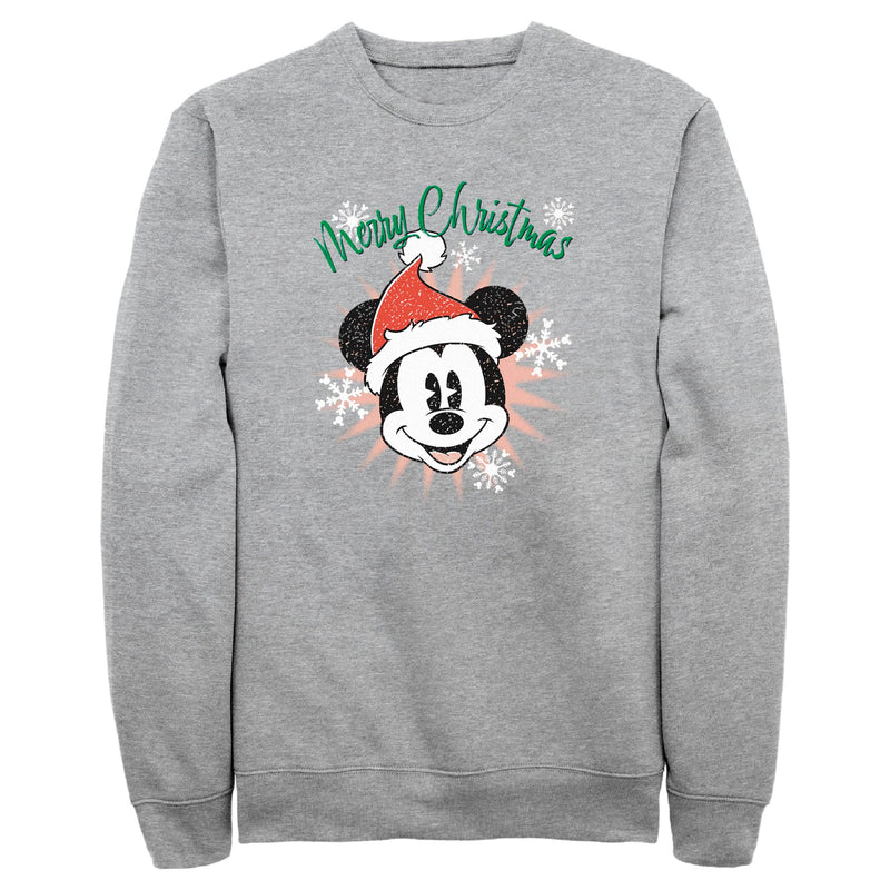 Men's Mickey & Friends Merry Christmas Distressed Mickey Sweatshirt