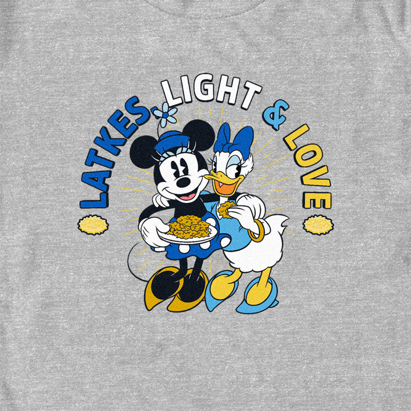 Men's Mickey & Friends Hannukah Latkes, Light & Love T-Shirt