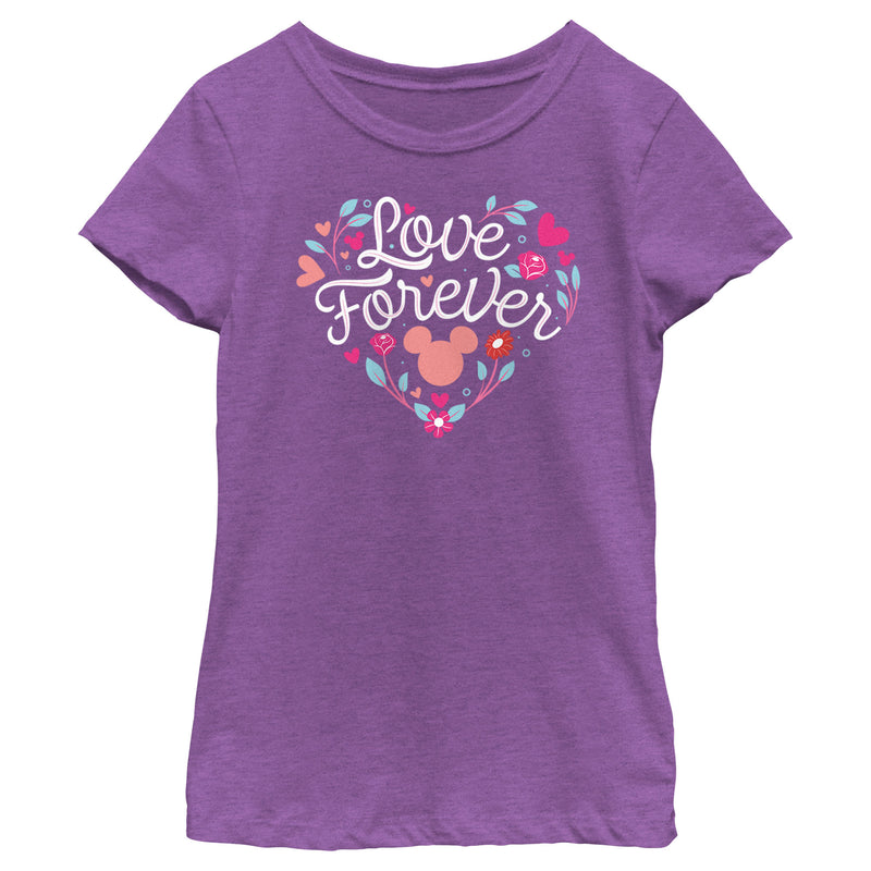 Girl's Mickey & Friends Love Forever Heart T-Shirt