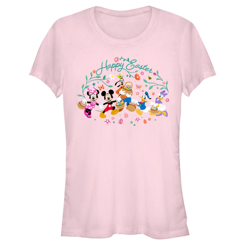 Junior's Mickey & Friends Happy Easter Group Egg Hunt T-Shirt