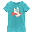 Girl's Minnie Mouse American Flag Pattern T-Shirt