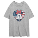 Junior's Minnie Mouse American Heart T-Shirt