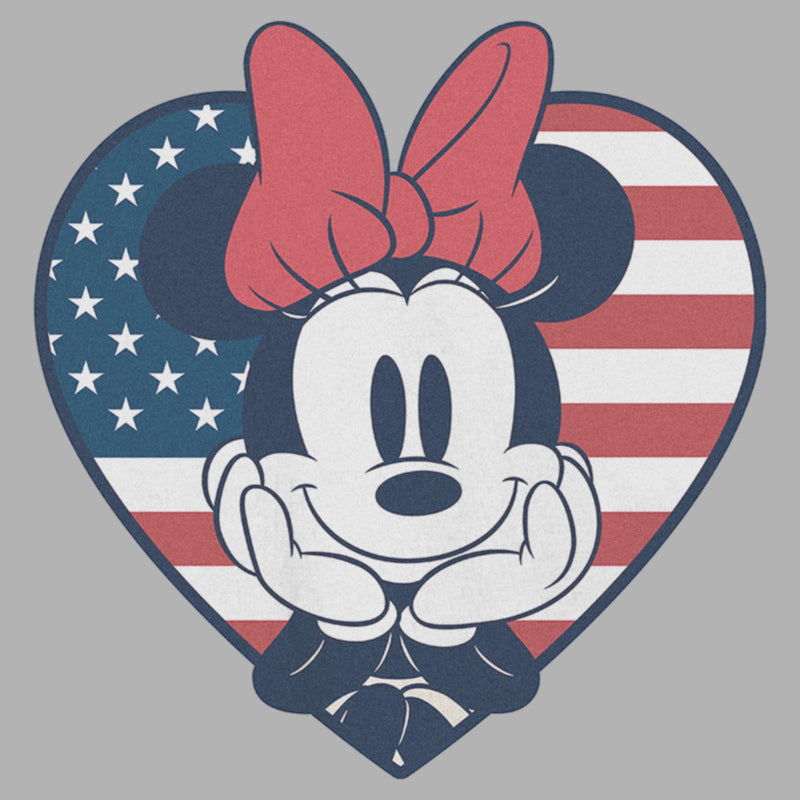 Junior's Minnie Mouse American Heart T-Shirt