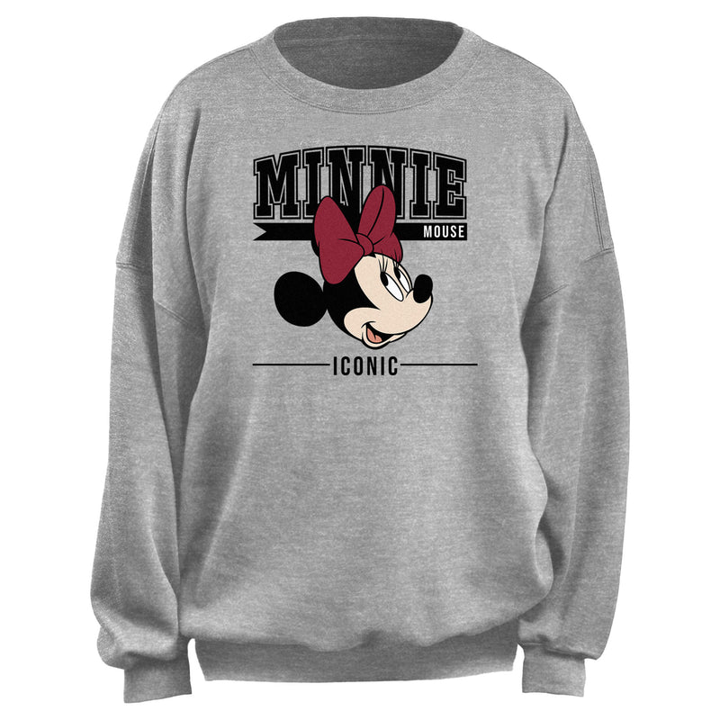 Junior's Minnie Mouse Iconic Collegiate Sweatshirt