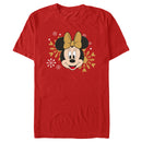 Men's Minnie Mouse Christmas Gold Snowflakes T-Shirt