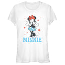 Junior's Minnie Mouse Retro Starry Distressed Portrait T-Shirt