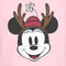 Junior's Minnie Mouse Christmas Reindeer Antlers T-Shirt